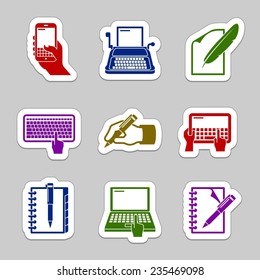 Writing icon set