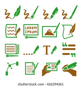 writing icon set