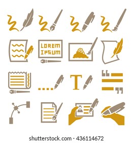 writing icon set