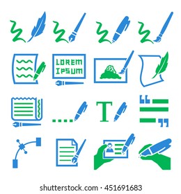 writing icon set