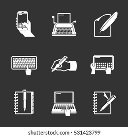 Writing icon set