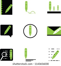 Writing icon set. line style. Write a Note
