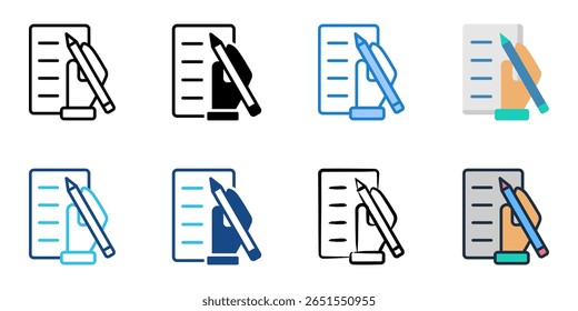 Writing icon set multiple style collection 
