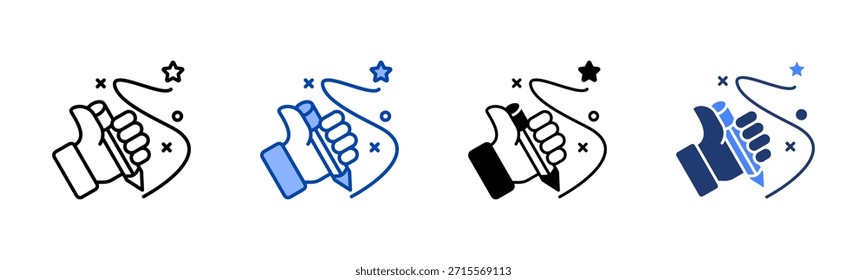 Writing icon set multiple style collection