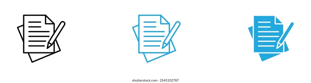 Writing Icon Set Vector illustration in black