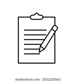 Writing icon. simple thin line icon.