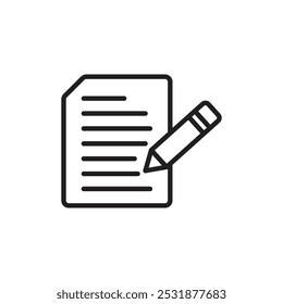 Icono de escritura Esquema delgado simple