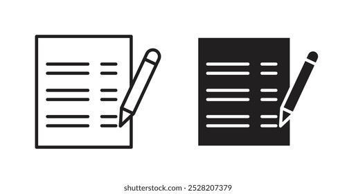 Writing icon in solid and stroke style.