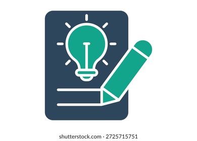 Writing icon. solid icon style. icon related to sketching, writing, creative project. creativity elements vector illustration