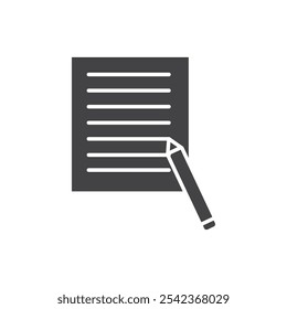 Writing icon Symbol mark in filled style