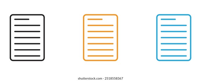 Writing icon Thin line illustration set