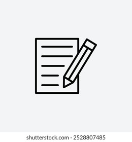 Writing icon in tree different line stroke sizes.