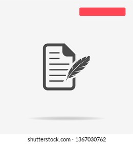 Writing icon. Vector concept illustration for design.