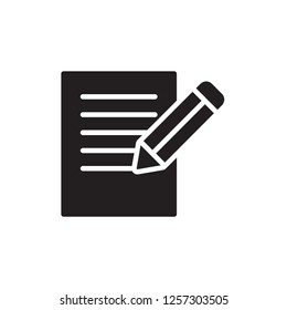 writing icon vector design glyph style