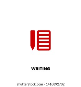 writing icon. writing vector design. sign design. red color