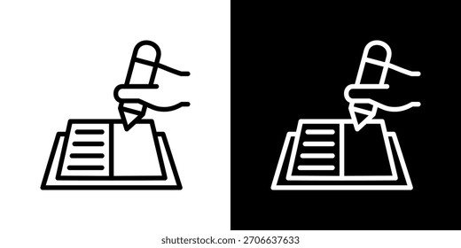 Ilustración vectorial de icono de escritura. Diseño De Línea Fresca Construido Para Una Flexibilidad Creativa En Versiones Claras Y Oscuras.