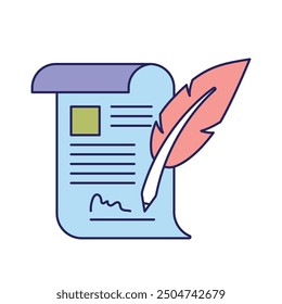 writing icon vector. letter symbol. contract sign