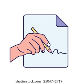 writing icon vector. letter symbol. contract sign