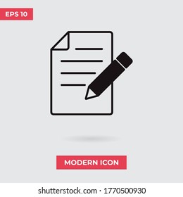 Vector de icono de escritura. Signo de pluma