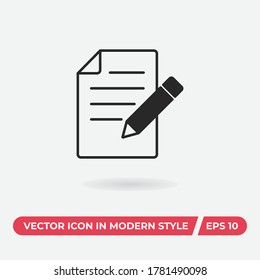 Vector de icono de escritura. Signo de pluma