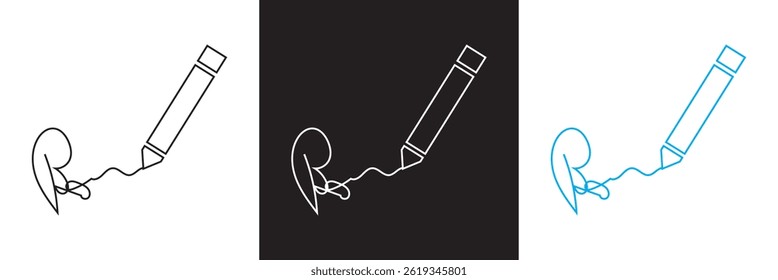 Writing icon.  Vector for websites, mobile interfaces, presentations, banner, visual branding etc. Vector illustration. isolated on white and black background. EPS 10