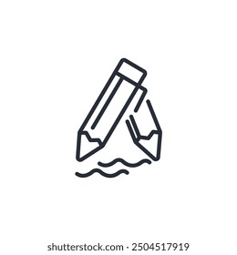 icono de escritura. Vector. Trazo editable. signo de estilo lineal para uso Diseño web, logotipo. Ilustración de símbolo.