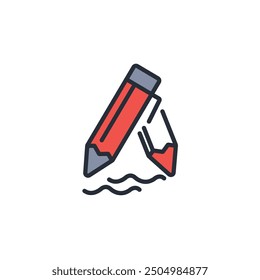 writing icon. vector.Editable stroke.linear style sign for use web design,logo.Symbol illustration.