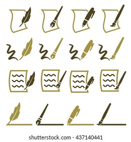 writing icons set