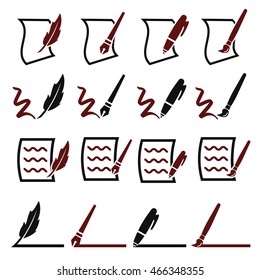 writing icons set