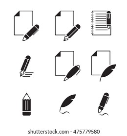 Writing icons set