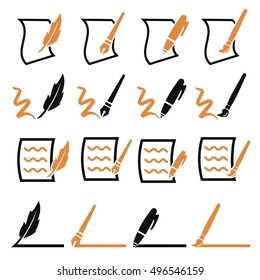 writing icons set