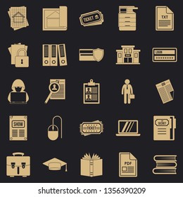 Writing icons set. Simple set of 25 writing vector icons for web for any design