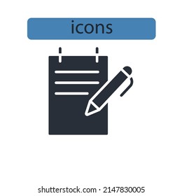 writing icons  symbol vector elements for infographic web