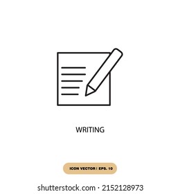 writing icons  symbol vector elements for infographic web