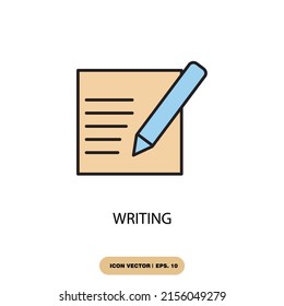 writing icons  symbol vector elements for infographic web