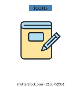 writing icons  symbol vector elements for infographic web
