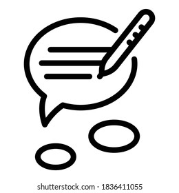 Writing idea icon. Outline writing idea vector icon for web design isolated on white background
