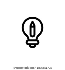 Writing Idea Outline Icon, Logo, and illustration Vector