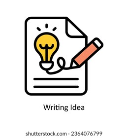 Writing Idea vector Filled outline Icon Design illustration. Graphic Design Symbol on White background EPS 10 File
