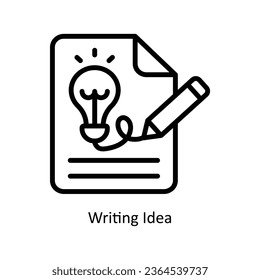 Writing Idea vector  outline Icon Design illustration. Graphic Design Symbol on White background EPS 10 File
