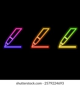 Writing - Illustration Icons. neon style..