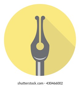 Writing Ink Nib Tool Flat Style Design