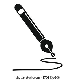 Icono de lápiz de tinta. Ilustración simple de escribir icono vectorial de lápiz de tinta para diseño web aislado en fondo blanco