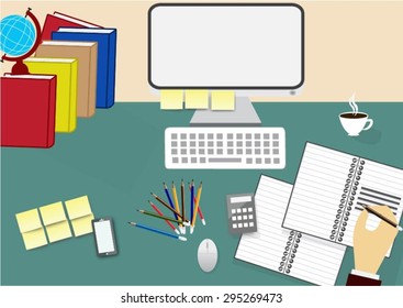 Writing into notebook
