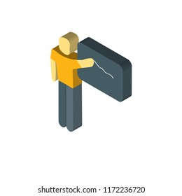 Writing isometric left top view 3D icon