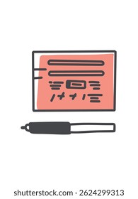 writing journal set, vector illustration