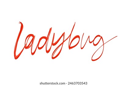 writing ladybug, the name of a plant-eating insect without a background