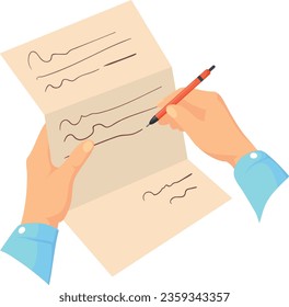 Writing letter cartoon icon. Paper sheet message isolated on white background