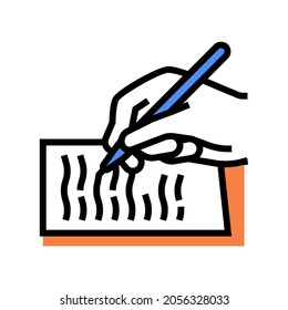 writing letter color icon vector. writing letter sign. isolated symbol illustration