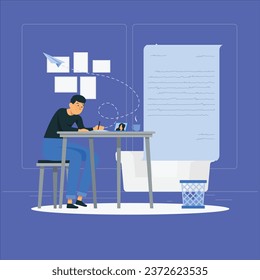 ilustración de diseño vectorial de carta de escritura